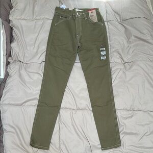 Levi's Olive Green Hi-Waist Skinny Jeans Modern Fit